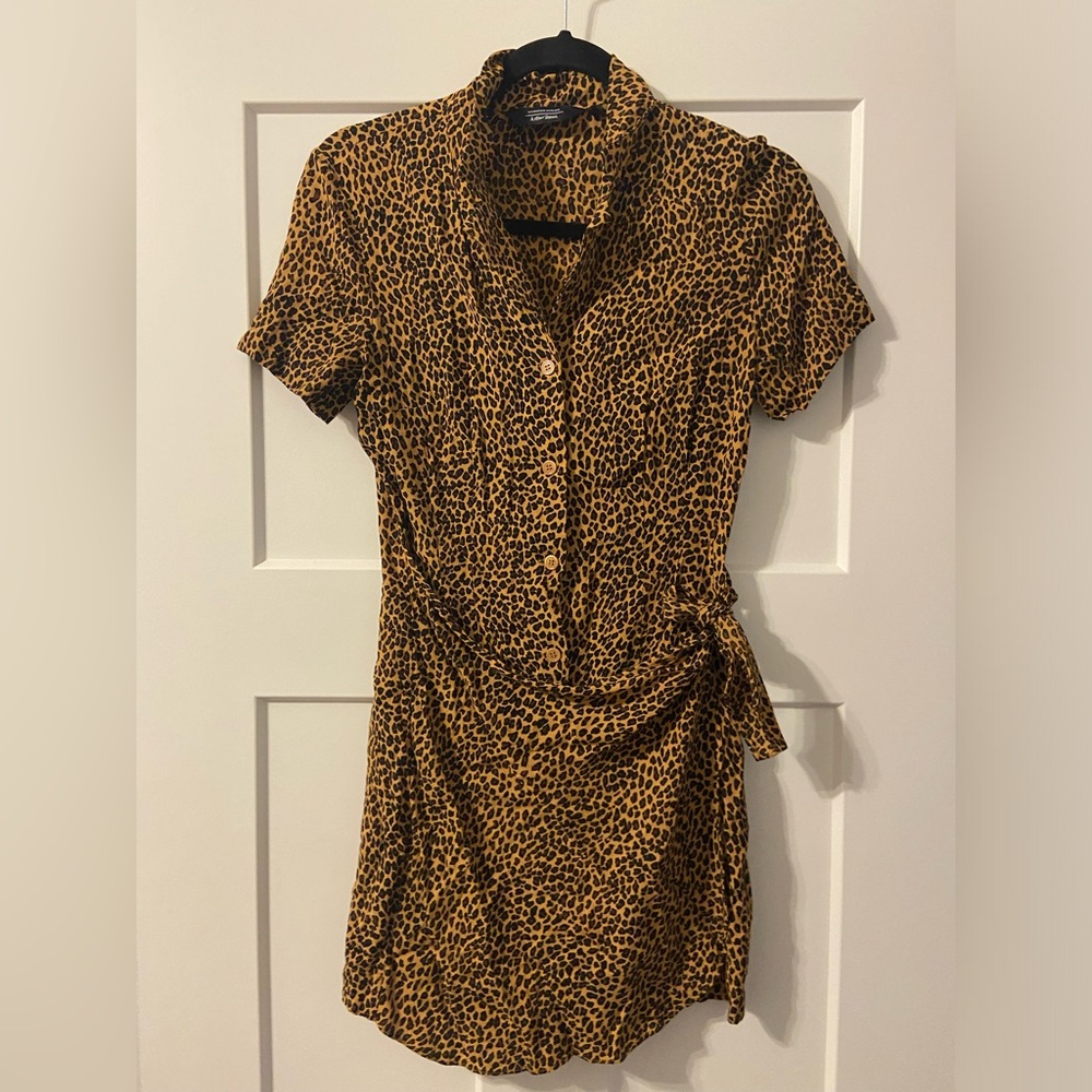 Cheetah print wrap mini dress Stockholm Atelier size 2